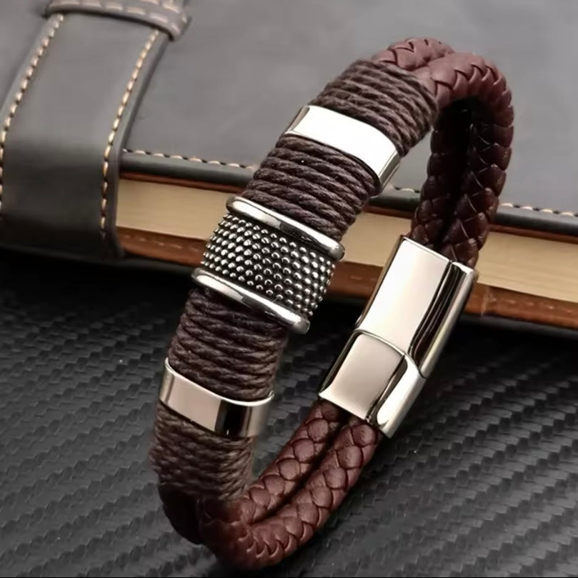 Charm Vintage Multilayer Lederen Armband voor Mannen