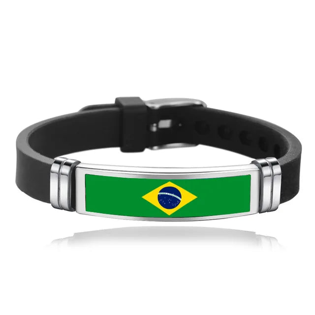 Vlag Lederen Armband met Vlag Charms