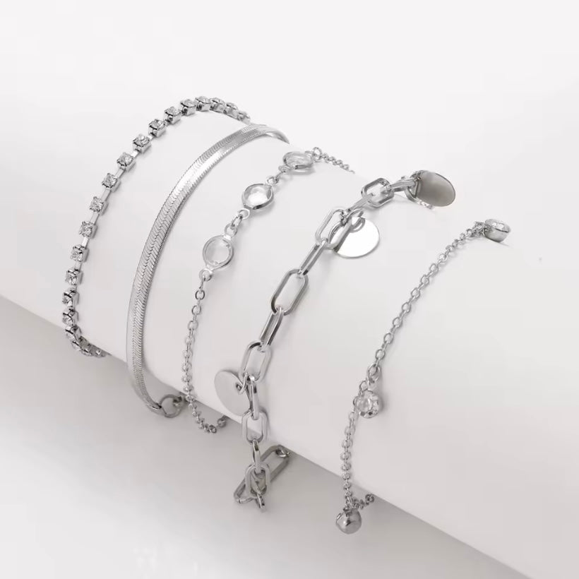 Punk Metal Geometrische Armband Set voor Vrouwen