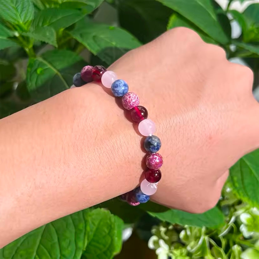 Liefde Armband – Meerkleurige Natuursteen, 8mm Keizerlijke Steen & Lapis Lazuli