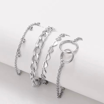 Punk Metal Geometrische Armband Set voor Vrouwen