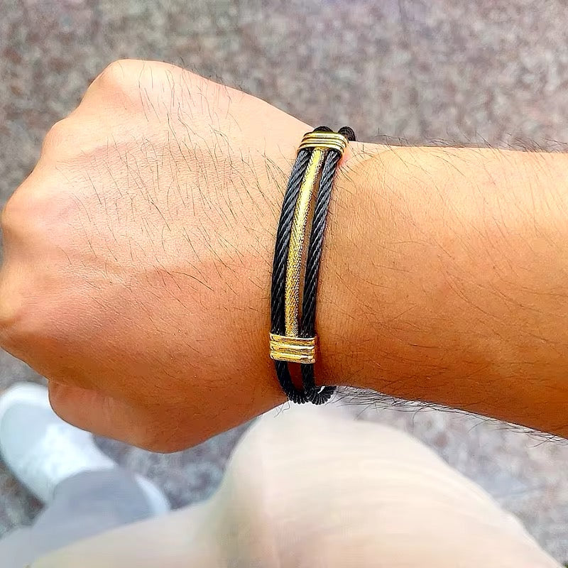 Luxe Goudkleurige Draad Knoop Mannen Armband