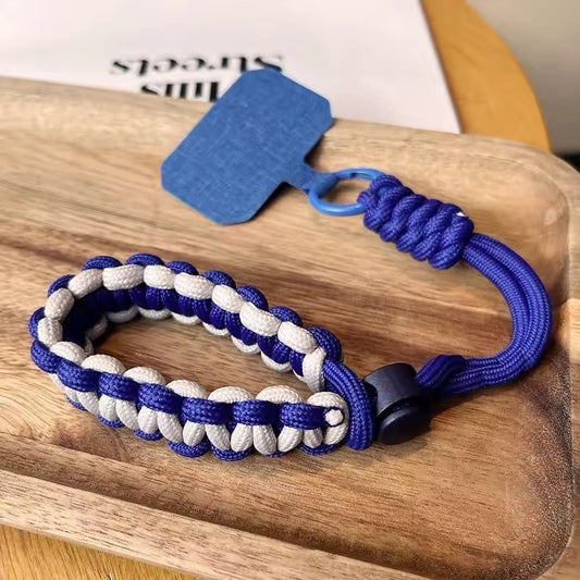 WeaveGuard™ Handgeweven Verstelbare Telefoon Polsband Blauw