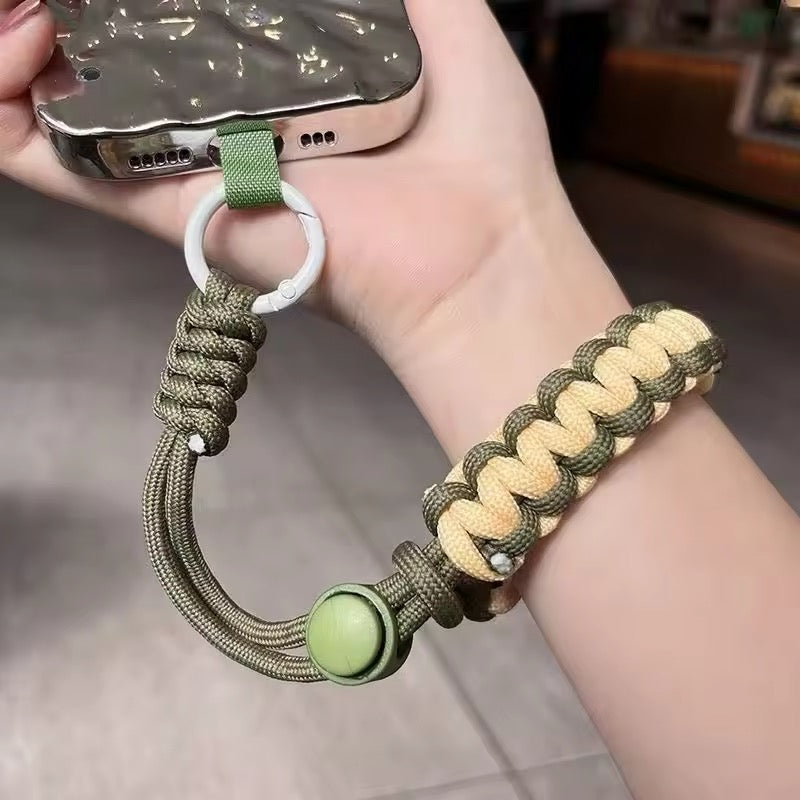 WeaveGuard™ Handgeweven Verstelbare Telefoon Polsband Groen