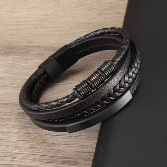 Multi-Layer Gevlochten Lederen Armband