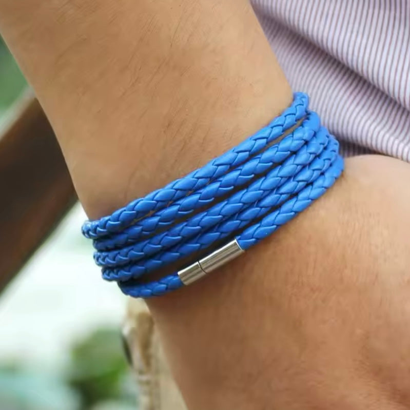 Xqni Retro Lederen Wrap Armband voor Heren