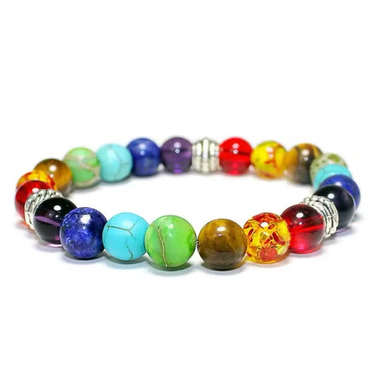 Chakra Healing Armband met Lavasteen en Tijgeroog (8 mm)