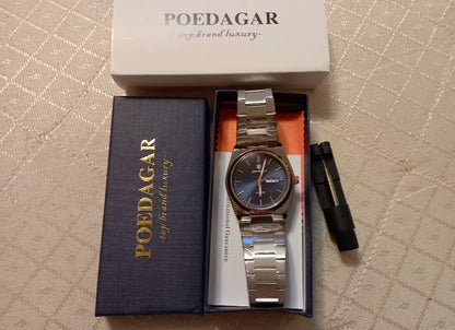 POEDAGAR Luxe Quartz Herenhorloge - Waterdicht & Lichtgevend