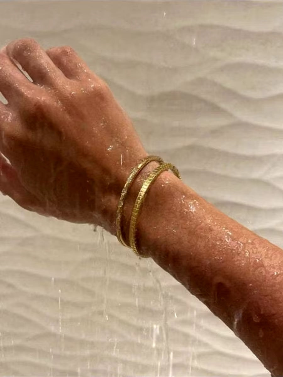 Vintage Elegante 18K Vergulde Roestvrij Staal Zirkoon Voor Vrouwen