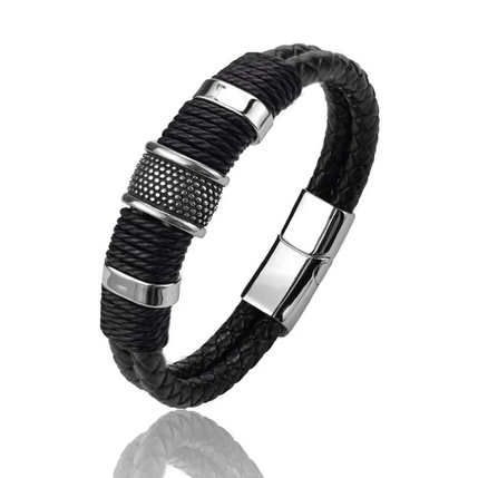 Bracelet pour homme en cuir multicouche vintage NobleCraft™