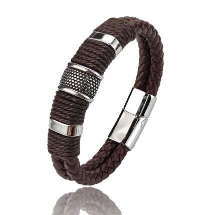 Bracelet pour homme en cuir multicouche vintage NobleCraft™