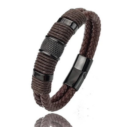 Bracelet pour homme en cuir multicouche vintage NobleCraft™