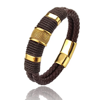 Bracelet pour homme en cuir multicouche vintage NobleCraft™