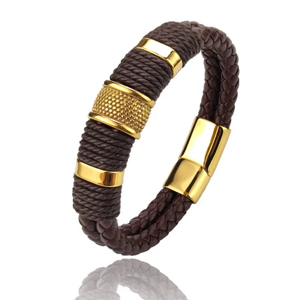 Bracelet pour homme en cuir multicouche vintage NobleCraft™